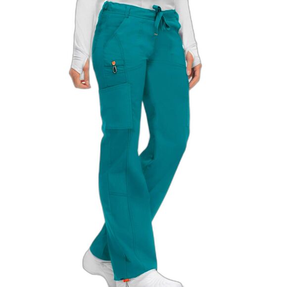 Certainty Turquoise Scrub Pants Straight Leg Drawstring Cargo Pockets Size S - Picture 1 of 11